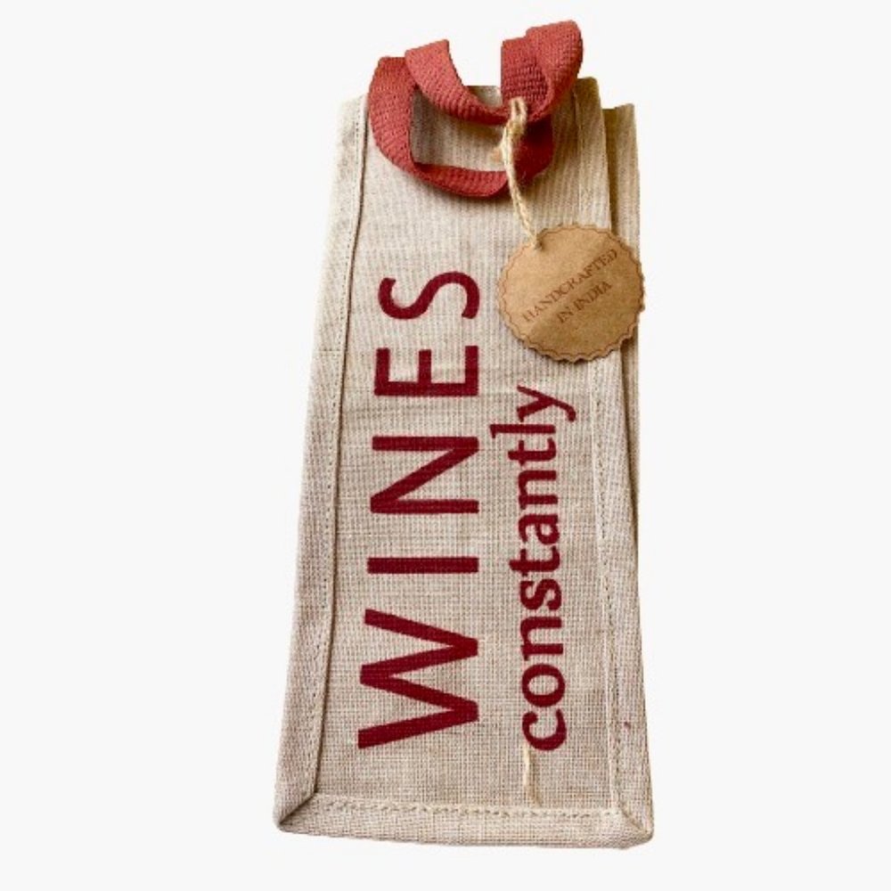 Burlap Wine Tote Gift Bags WINES CONSTANTLY NEW